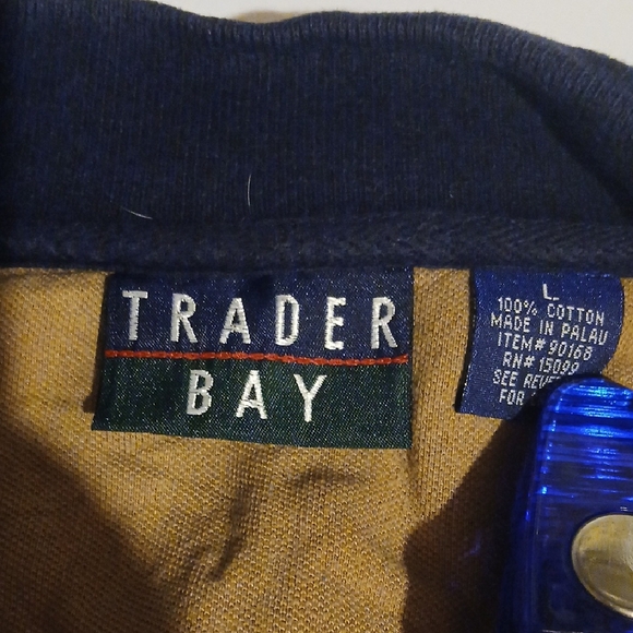 Trader Bay Brown and Blue Paisley Polo Shirt - Picture 2 of 3